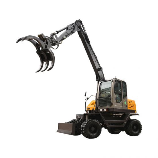 Jing Gong 90Z wheel excavator with grapple